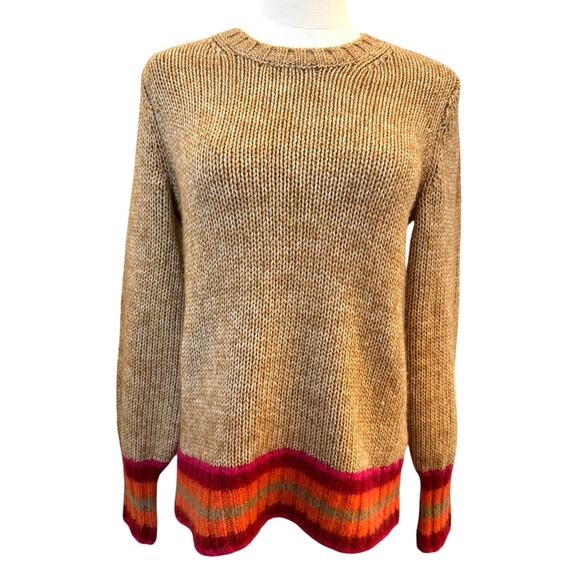 GAP Blouson Novel Sweater in Camel Heather Alpaca Wool Blend Sm - Picture 3 of 8